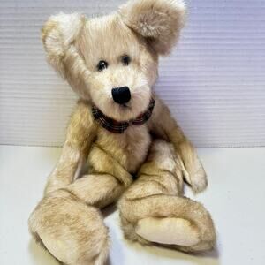 12" Vintage ABC Distributing Teddy Bear Plush Plaid Neck Tie